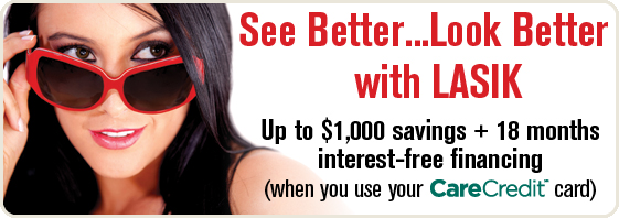 Save up to $1,000 on LASIK Interest Free